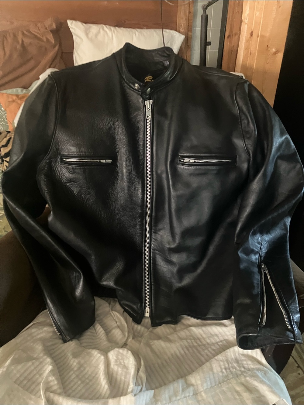 REED LEATHER RIDING JACKET,, CAFE RACER